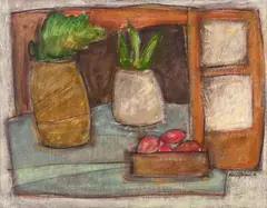 Sem Título by Lucia Marques, 1990, óleo sobre tela colada em placa, offered Mar 2019