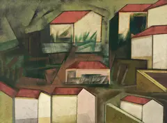 Carlos Scliar, Paisagem IV, 1982, vinil e cologem encerados sobre tela colada em madeira