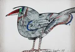 Pássaro by Aldemir Martins, 1987, técnica mista sobre papel, offered Mar 2019