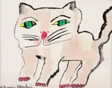 Gato by Aldemir Martins, acrílico diluido sobre papel sobre placa, offered Mar 2019