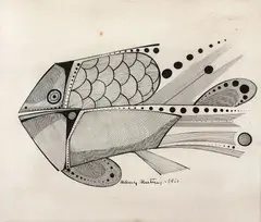 Peixe by Aldemir Martins, 1961, nanquim sobre papel, offered Mar 2019