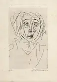 Candido Portinari, Cabeça de Mulher, 1945, água-forte sobre papel