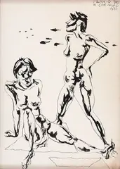 Sem Título by Flavio De Carvalho, 1972, gravura em metal sobre papel, offered Mar 2019