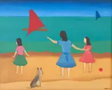 Djanira da Motta e Silva, Moças na Praia, 1964, óleo sobre tela