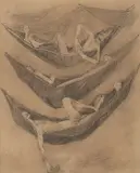 Homens na Rede by Candido Portinari, 1959, grafite sobre papel, offered Mar 2019