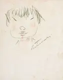 Cabeça de Menino by Candido Portinari, 1955, desenho a lápis de cor sobre papel craft, offered Mar 2019