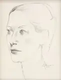 Retrato de Joanita Blank by Candido Portinari, 1937, grafite sobre papel, offered Mar 2019
