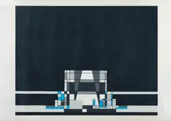 Milton Dacosta, Abstrato, serigrafia sobre papel