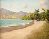 Clodomiro Amazonas, Praia do Barro - São Sebastião, óleo sobre cartão