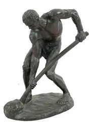 Homem lançando Machado by Alfred Boucher, escultura em bronze, offered Nov 2018