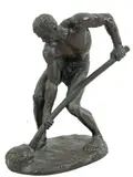 Alfred Boucher, Homem lançando Machado, escultura em bronze