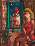 Fernando P, Músico, óleo sobre tela