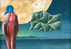 Paisagem Surreal com Figura Feminina by Walter Lewy, 1974, óleo sobre tela, offered Nov 2018