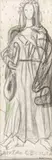 Candido Portinari, Santa Cecília, 1957, grafite, crayon e sanguínea sobre papel