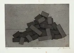 Jon Davison, Fallen Stack, 1974, gravura em metal sobre papel