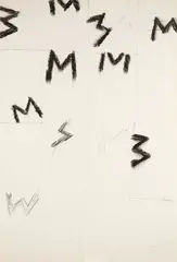 António Sena, Sem Título (letra M), 1967, carvão e grafite sobre papel