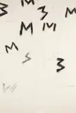 Sem Título (letra M) by António Sena, 1967, carvão e grafite sobre papel, offered Nov 2018