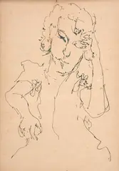 Figura Feminina by Marcelo Grassmann, nanquim sobre papel, offered Nov 2018