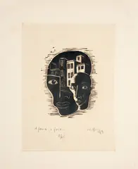A Fome e o Frio by Walter Lewy, 1943, xilogravura sobre papel, offered Aug 2018