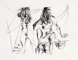 Flavio De Carvalho, Duas Mulheres, 1972, litogravura sobre papel