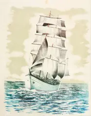 Barco by Inácio Rodrigues, litogravura sobre papel, offered Aug 2018