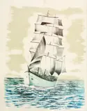 Inácio Rodrigues, Barco, litogravura sobre papel
