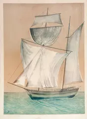 Barco by Inácio Rodrigues, 1982, litogravura sobre papel, offered Aug 2018