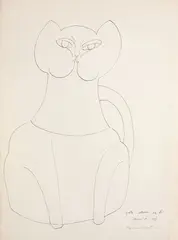 Aldemir Martins, Gato, 1967, nanquim sobre papel