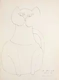 Gato by Aldemir Martins, 1967, nanquim sobre papel, offered Aug 2018