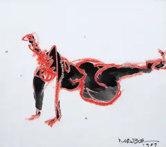 Manabu Mabe, Sem Título, 1989, técnica mista sobre papel