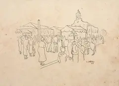 Sem Título by Carlos Prado, 1937, nanquim sobre papel, offered Aug 2018
