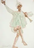 O Flautista by Clóvis Graciano, 1967, monotipia sobre papel, offered Aug 2018