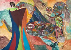 Sem Título by Francisco Da Silva, 1974, óleo sobre placa, offered Aug 2018