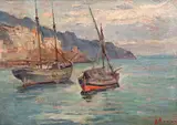 Antonio Rocco, Marinha, óleo sobre tela colado em madeira