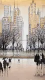 Roberto Camasmie, New York in Gold III (Díptico), folha de ouro, acrílica e tinta relevo