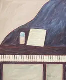Piano by Gustavo Rosa, 1982, óleo sobre tela, offered Aug 2018