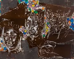 Sem Título by Tran Tho, óleo sobre madeira, offered Aug 2018
