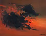 Entardecer by Tikashi Fukushima, óleo sobre tela, offered Aug 2018