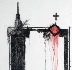 Sem Título by José Rufino, 2008, técnica mista sobre papel parafinado, offered Aug 2018