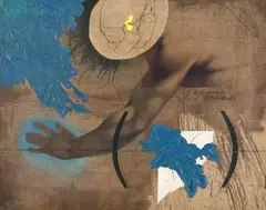 Figura com Chapéu by Sérgio Ferro, acrílica sobre tela, offered Aug 2018