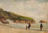 Alfredo Volpi, Praia, óleo sobre tela