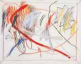 Luiz Aquila, Pintura e suas Incisões, 1994, acrílica e pastel sobre tela