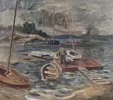 Marinha (Represa de Santo Amaro) by Ernesto de Fiori, óleo sobre tela, offered Aug 2018