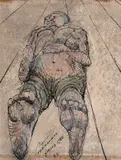 Candido Portinari, Homem, 1955, nanquim, grafite, crayon e lapis de cor sobre papel