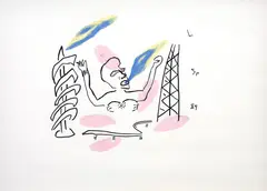 Sem Título by Leonilson, 1984, lápis de cor sobre papel, offered Aug 2018