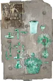 Lage #34 (sacra) by Matheus Rocha Pitta, 2012, cimento e colagem, offered Aug 2018