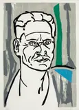 Aldo Bonadei, Figura Masculina, 1971, xilogravura sobre papel
