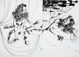 Flavio De Carvalho, Duas Mulheres, 1972, litogravura sobre papel