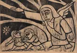 Raimundo de Oliveira, Expulsão do Paraíso, xilogravura sobre papel japonês
