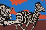 Claudio Tozzi, O Leão e a Zebra, serigrafia sobre papel